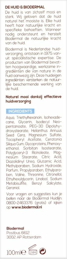 Biodermal P-CL-E Creme - Dagcreme - En Nachtcr Me Met Glycerine - Gezichtsverzorging Ondersteunt Natuurlijk Herstel Van De Droge Huid - Droge Huid Gezichtscreme - 100ml 6 Biodermal P-CL-E Creme - Dagcreme - En Nachtcr Me Met Glycerine - Gezichtsverzorging Ondersteunt Natuurlijk Herstel Van De Droge Huid - Droge Huid Gezichtscreme - 100ml - Afbeelding 6