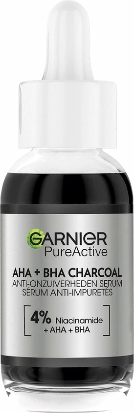 Garnier PureActive AHA + BHA Charcoal Anti-Onzuiverheden Serum - 30ml 3 Garnier PureActive AHA + BHA Charcoal Anti-Onzuiverheden Serum - 30ml - Afbeelding 3