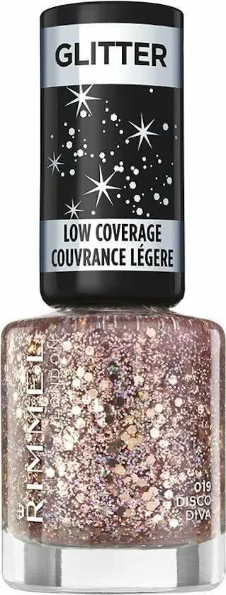 Rimmel London Glitter Low Coverage Nagellak - 019 Disco Diva 1 Rimmel London Glitter Low Coverage Nagellak - 019 Disco Diva