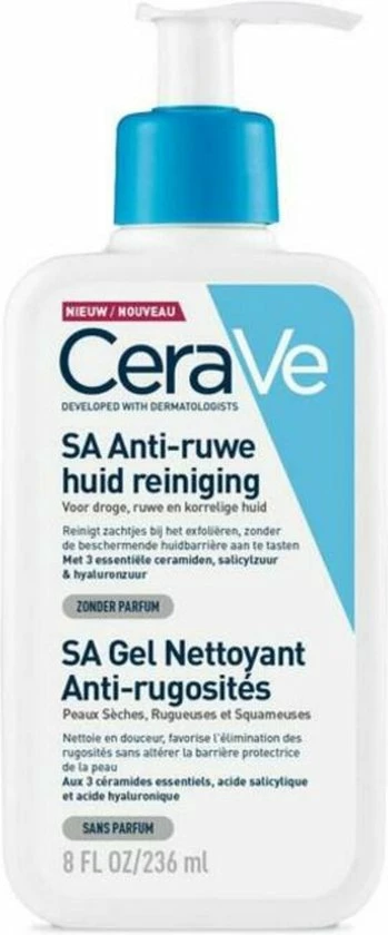 CeraVe - SA Smoothing Cleanser - Reinigingsgel - Droge Tot Ruwe Huid - 236 Ml 1 CeraVe - SA Smoothing Cleanser - Reinigingsgel - Droge Tot Ruwe Huid - 236 Ml