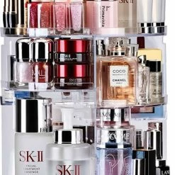 AWEMOZ Make-Up Organizer - Beauty Organizer Voor Make Up - 360 Roterend - Opbergbox - Opbergdoos Cosmetica - Sieradendoos - Nagellak - Lippenstift - Transparant - Cadeau Voor Vrouw