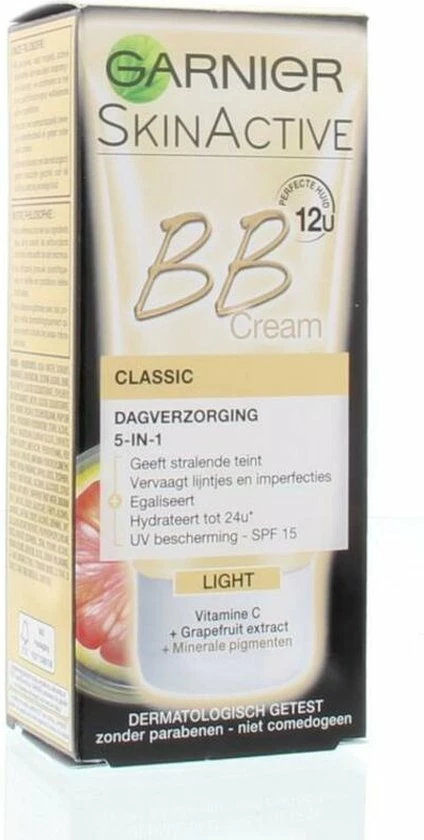 Garnier SkinActive - BB Cream Classic Light 5-in-1 Dagverzorging - 50ml - Getinte Dagcr Me 14 Garnier SkinActive - BB Cream Classic Light 5-in-1 Dagverzorging - 50ml - Getinte Dagcr Me - Afbeelding 14