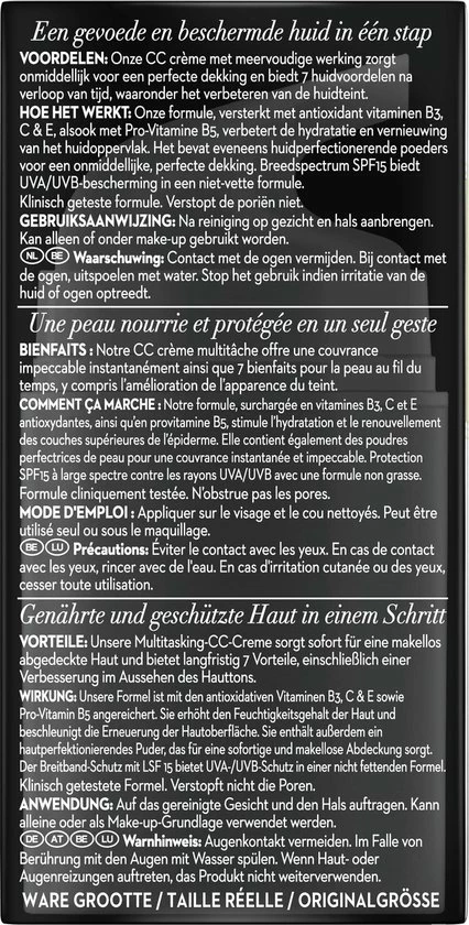 Olay Total Effects 7in1 CC Cr Me - Licht Tot Medium - Met SPF15 - 50ml 6 Olay Total Effects 7in1 CC Cr Me - Licht Tot Medium - Met SPF15 - 50ml - Afbeelding 6