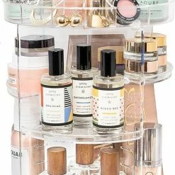 The Tranquil Abode Tranquil Abode Make Up Organizer Transparant - 360 Graden Roterende Displaystandaard - Sieradendoos - Makeup & Nagellak Organizer - Make Up Koffer - Acryl