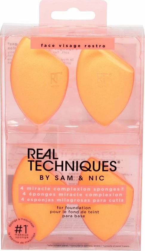 Real Techniques Miracle Complexion Sponge 4 Pack - Make-up Spons 1 Real Techniques Miracle Complexion Sponge 4 Pack - Make-up Spons