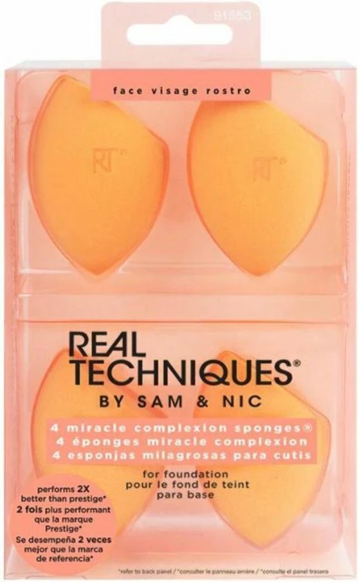 Real Techniques Miracle Complexion Sponge 4 Pack - Make-up Spons 6 Real Techniques Miracle Complexion Sponge 4 Pack - Make-up Spons - Afbeelding 6