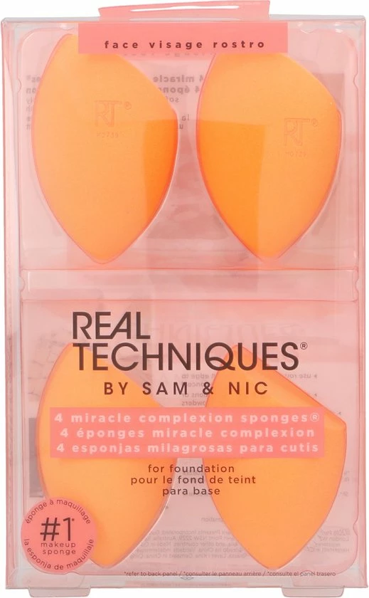 Real Techniques Miracle Complexion Sponge 4 Pack - Make-up Spons 7 Real Techniques Miracle Complexion Sponge 4 Pack - Make-up Spons - Afbeelding 7