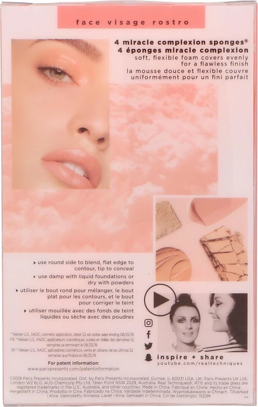 Real Techniques Miracle Complexion Sponge 4 Pack - Make-up Spons 4 Real Techniques Miracle Complexion Sponge 4 Pack - Make-up Spons - Afbeelding 4