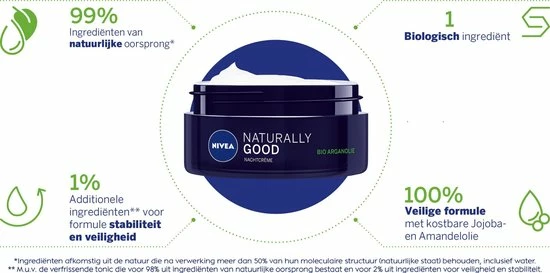NIVEA Naturally Good Nachtcrème - 50 Ml - Met Bio Arganolie 6 NIVEA Naturally Good Nachtcrème - 50 Ml - Met Bio Arganolie - Afbeelding 6