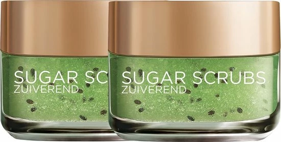 L?Or?al Paris L'Or Al Paris Skin Expert Sugar Scrub Zuiverend Met Kiwi - 2 X 50ml - Multiverpakking 1 L?Or?al Paris L'Or Al Paris Skin Expert Sugar Scrub Zuiverend Met Kiwi - 2 X 50ml - Multiverpakking