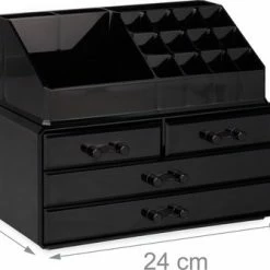 Relaxdays Make-up Organizer - Tweedelig - Cosmetica Opbergdoos + Lippenstift Houder - Zwart 28 Relaxdays Make-up Organizer - Tweedelig - Cosmetica Opbergdoos + Lippenstift Houder - Zwart -Maybelline-winkel 550x335 2