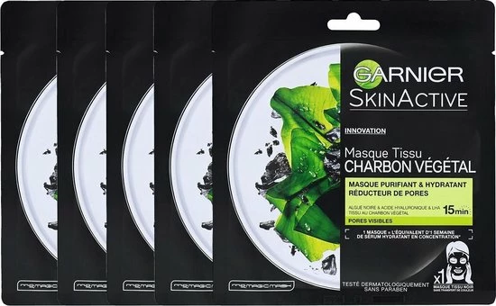 Garnier Skinactive Face Pure Charcoal Gezichtsmasker - 5 Stuks - Voordeelverpakking 14 Garnier Skinactive Face Pure Charcoal Gezichtsmasker - 5 Stuks - Voordeelverpakking - Afbeelding 14