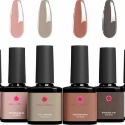 Allures Gellak 6-delige Set - Gel Nagellak - 8ML - The Nude Edition - Gellac - Nagels - Gellak Starterspakket - Nude Kleuren