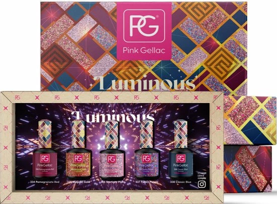 Pink Gellac | Color Box Luminous - Gellak - Set Van 3 Glitter En 2 Effen Kleuren 1 Pink Gellac | Color Box Luminous - Gellak - Set Van 3 Glitter En 2 Effen Kleuren