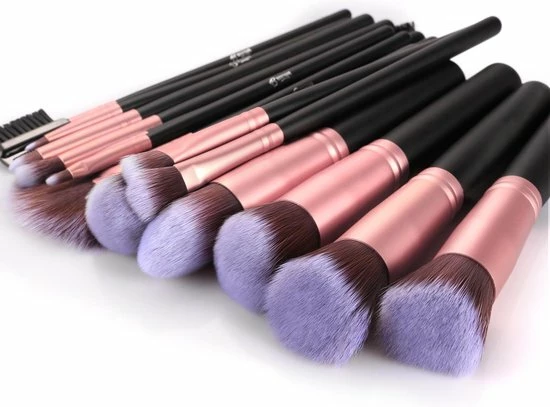 Bestope Make Up Kwasten Set Met Beauty Blenders 16 Delig - Brush Set - Kwasten Reiniger - Ros Goud 8 Bestope Make Up Kwasten Set Met Beauty Blenders 16 Delig - Brush Set - Kwasten Reiniger - Ros Goud - Afbeelding 8