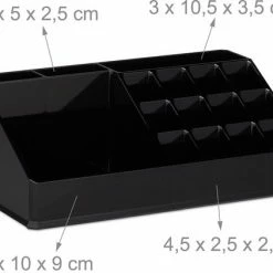 Relaxdays Make-up Organizer - Tweedelig - Cosmetica Opbergdoos + Lippenstift Houder - Zwart 22 Relaxdays Make-up Organizer - Tweedelig - Cosmetica Opbergdoos + Lippenstift Houder - Zwart -Maybelline-winkel 550x422 3
