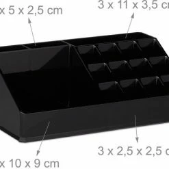 Relaxdays Make-up Organizer - Tweedelig - Cosmetica Opbergdoos + Lippenstift Houder - Zwart 26 Relaxdays Make-up Organizer - Tweedelig - Cosmetica Opbergdoos + Lippenstift Houder - Zwart -Maybelline-winkel 550x431