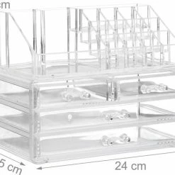 Relaxdays Make-up Organizer - Tweedelig - Cosmetica Opbergdoos - Transparant 22 Relaxdays Make-up Organizer - Tweedelig - Cosmetica Opbergdoos - Transparant -Maybelline-winkel 550x447 1