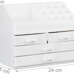 Relaxdays Make-up Organizer - Tweedelig - Cosmetica Opbergdoos - Wit 20 Relaxdays Make-up Organizer - Tweedelig - Cosmetica Opbergdoos - Wit -Maybelline-winkel 550x447 5