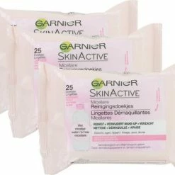 Garnier - SkinActive - Micellaire Reinigingsdoekjes Gevoelige Huid - 3 X 25 Stuks - Gezichtsreiniging - Voordeelverpakking -Maybelline-winkel 550x453 1