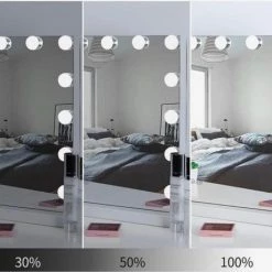 Bright Beauty Vanity Hollywood Make Up Spiegel Met Verlichting - 58 Cm X 43 Cm - Zonder Rand - Drie Lichtstanden - Wit -Maybelline-winkel 550x460 1