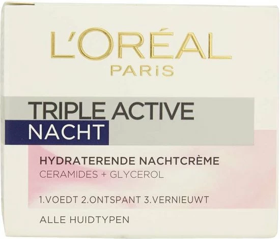 L’Oréal Paris Triple Active Nachtcrème - 50 Ml - Hydraterend 2 L’Oréal Paris Triple Active Nachtcrème - 50 Ml - Hydraterend - Afbeelding 2