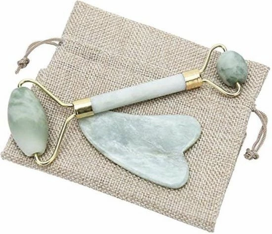 Merkloos Comize Jade Roller Gezichtsmassage Roller - Met Gua Sha Schraper - Groen 1 Merkloos Comize Jade Roller Gezichtsmassage Roller - Met Gua Sha Schraper - Groen