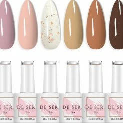 De Sera Gellak 6-delige Set - Gel Nagellak - Nude - Marmer - Un Mélange - 10ML