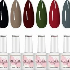 De Sera Gellak 6-delige Set - Gel Nagellak - Dark Edition - Gellac - 10ML - Donkere Kleuren