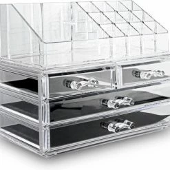 Onlineshop Online-Shop | Makeup Organizer L | Doorzichtig | 4 Lades | Afmeting: 24 X 15 X 18.5 Cm -Maybelline-winkel 550x482 4