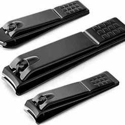XYZ Goods - Set Van 3 Zwarte Nagelknippers - Tegen Kalknagel - Teennagelknipper - Nagelschaar - Nageltang - Anti-Slip - Verschillende Maten