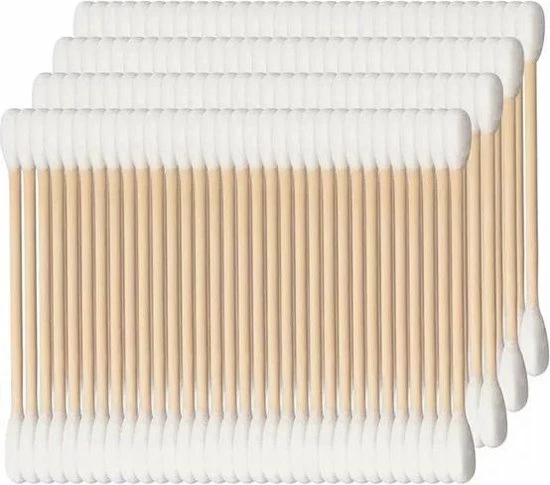 Merkloos Wattenstaafjes Hout - Bamboe - 4 X 100 Stuks 1 Merkloos Wattenstaafjes Hout - Bamboe - 4 X 100 Stuks