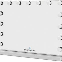 Bright Beauty Vanity Hollywood Make Up Spiegel Met Verlichting - 58 Cm X 43 Cm - Zonder Rand - Drie Lichtstanden - Wit