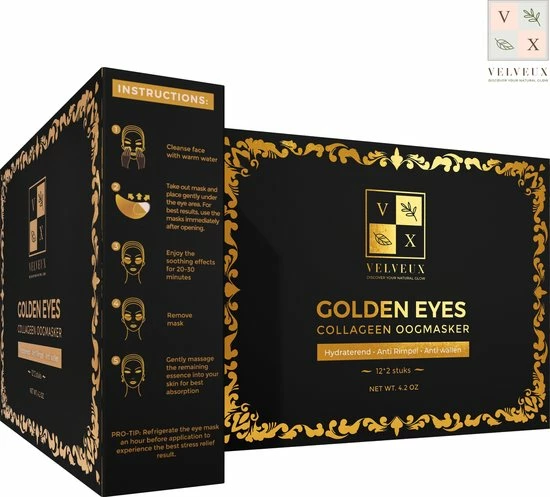 Velveux Collageen Oogmasker 24 STUKS (12 Paar) - Gezichtsmaskers Verzorging - Anti Wallen En Donkere Kringen – Eye Oog Patches Pads 9 Velveux Collageen Oogmasker 24 STUKS (12 Paar) - Gezichtsmaskers Verzorging - Anti Wallen En Donkere Kringen – Eye Oog Patches Pads - Afbeelding 9