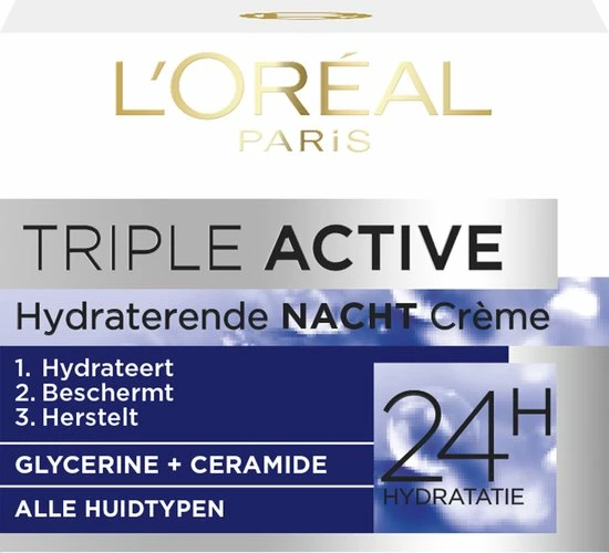 L’Oréal Paris Triple Active Nachtcrème - 50 Ml - Hydraterend 4 L’Oréal Paris Triple Active Nachtcrème - 50 Ml - Hydraterend - Afbeelding 4
