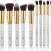 LYVION Make-up Kwasten Geschenkset 10-delig Synthetisch Haar - Wit En Goud -Maybelline-winkel 550x503 5