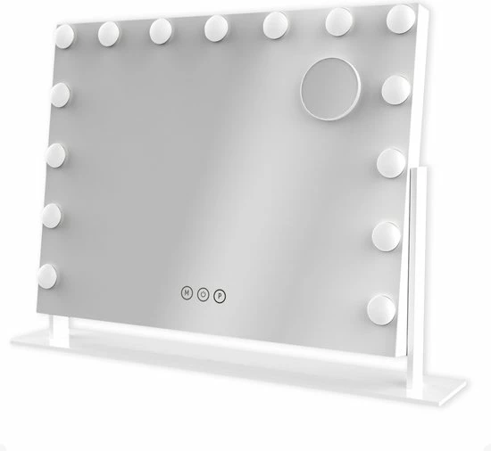 Novalie Hollywood Spiegel Met Verlichting - 65 Cm X 50 Cm - Make Up Spiegel Met Led Lampen Visagie Dimbaar / 3 Lichtstanden Voor Hem / Haar Cadeau 10x Vergroting Met Tru-Daylight Verlichting Wit 1 Novalie Hollywood Spiegel Met Verlichting - 65 Cm X 50 Cm - Make Up Spiegel Met Led Lampen Visagie Dimbaar / 3 Lichtstanden Voor Hem / Haar Cadeau 10x Vergroting Met Tru-Daylight Verlichting Wit