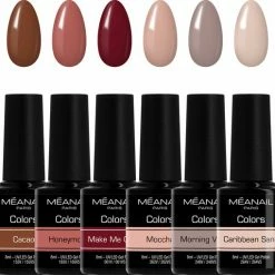 MEANAIL®PARIS Méanail - Gellak - Cruelty Free- 6 X 8ml - Gel Nagellak - Caramel