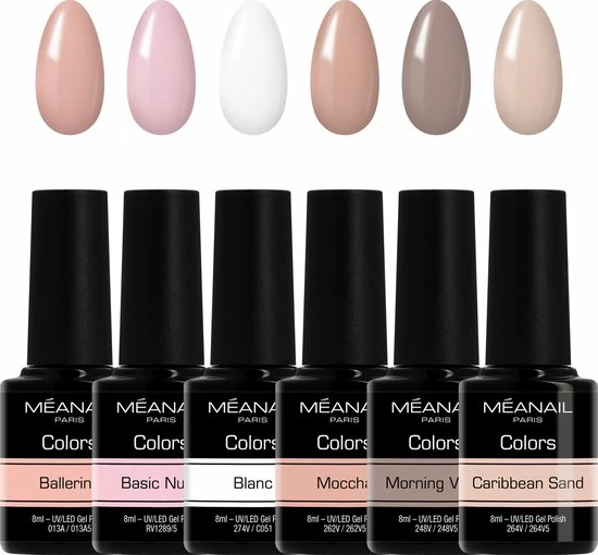 MEANAIL®PARIS Méanail - Gellak - Cruelty Free- 6 X 8ml - Gel Nagellak - Nude 1 MEANAIL®PARIS Méanail - Gellak - Cruelty Free- 6 X 8ml - Gel Nagellak - Nude