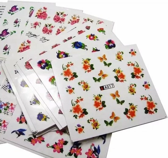 Pakket Van 50 Vellen Met Water Transfer Stickers / Decals - Sparkolia Nagel Styling - Nail Art Velletjes - Nagelstickers 3 Pakket Van 50 Vellen Met Water Transfer Stickers / Decals - Sparkolia Nagel Styling - Nail Art Velletjes - Nagelstickers - Afbeelding 3