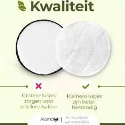 Alamboo 12 Stuks Herbruikbare Wattenschijfjes - Wasbare Zachte Wattenschijfjes - Duurzame & Biologische - Inclusief Waszakje -Maybelline-winkel 550x520 8