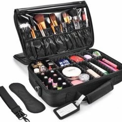 Confibel Cosmetica Koffer - Make-up Koffer Met Verstelbare Vakken - Visagie En Nagelstyliste Beauty Koffer - 40x30x14CM