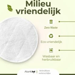Alamboo 12 Stuks Herbruikbare Wattenschijfjes - Wasbare Zachte Wattenschijfjes - Duurzame & Biologische - Inclusief Waszakje -Maybelline-winkel 550x533 22