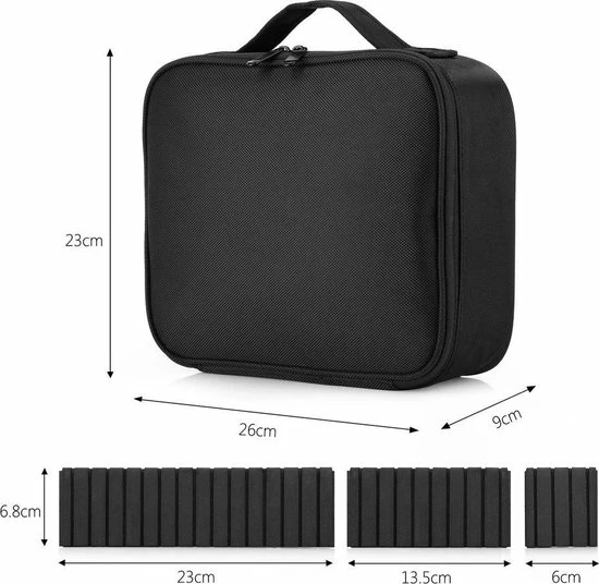 Confibel Cosmetica Koffer - Make-up Koffer Met Verstelbare Vakken - Visagie En Nagelstyliste Beauty Koffer - 26x23x9CM 10 Confibel Cosmetica Koffer - Make-up Koffer Met Verstelbare Vakken - Visagie En Nagelstyliste Beauty Koffer - 26x23x9CM - Afbeelding 10