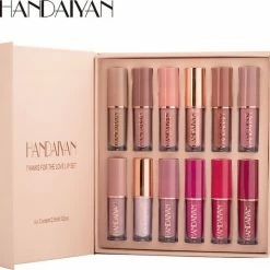 HANDAIYAN | Set Van 12 | Liquid Lipsticks | Matte Lippenstift | Vloeibare Lippenstift | Waterproof | Make Up Set | Geschenkset | Giftset | Lipstick | Lippenstift | Lipgloss
