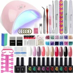 Coscelia Gellak Starterspakket - Gellak Nagelset - Gellak - UV LED Lamp 36W - Nail Art - 10 Kleuren Gellak - Manicure Set - Nagellamp