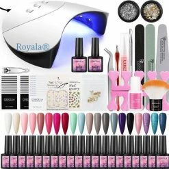 Royala Gellak M Starterspakket + Inclusief UV Lamp + Met 20 Verschillende Gellak Kleuren - Gellak Lamp – Gellac Set - Alle Benodigdheden In Eén - Uitgebreid Pakket - Gel Nagelset - Gel Nagels Set
