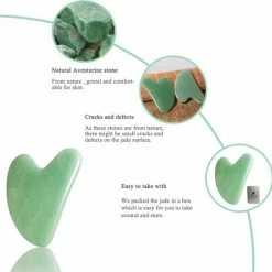 Merkloos Euhomerce Jade Guasha Schraper-Inclusief Reiszakje - Gua Sha Tool Voor Uw Skincare Routine - Jade Steen- Rose Quartz Roller - 100% Rozenkwarts Steen Van Hoge Kwaliteit - Xiuyan -Maybelline-winkel 550x543 7