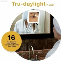 Melodii ML10X - Make Up Spiegel Met LED Verlichting - Scheerspiegel - 10x Vergroting - Met Tru-Daylight Verlichting - Voor Hem En Voor Haar -Maybelline-winkel 550x544 10