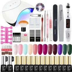 Coscelia Gellak Starterspakket - Gellak - Gelnagel Set- UV Lamp 36W - LED - Manicure Set - 12 Kleuren Gel Polish - Nail Art - Nagellamp - Nagelboor - Nageldroger - Nagellak
